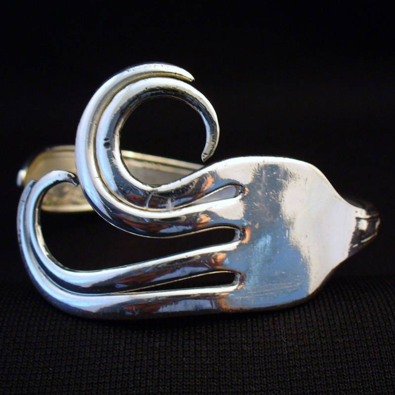 Antike Eco-Friendly Upcycled Tafelsilber Schmuck Gabel Armband von Forkwhisperer