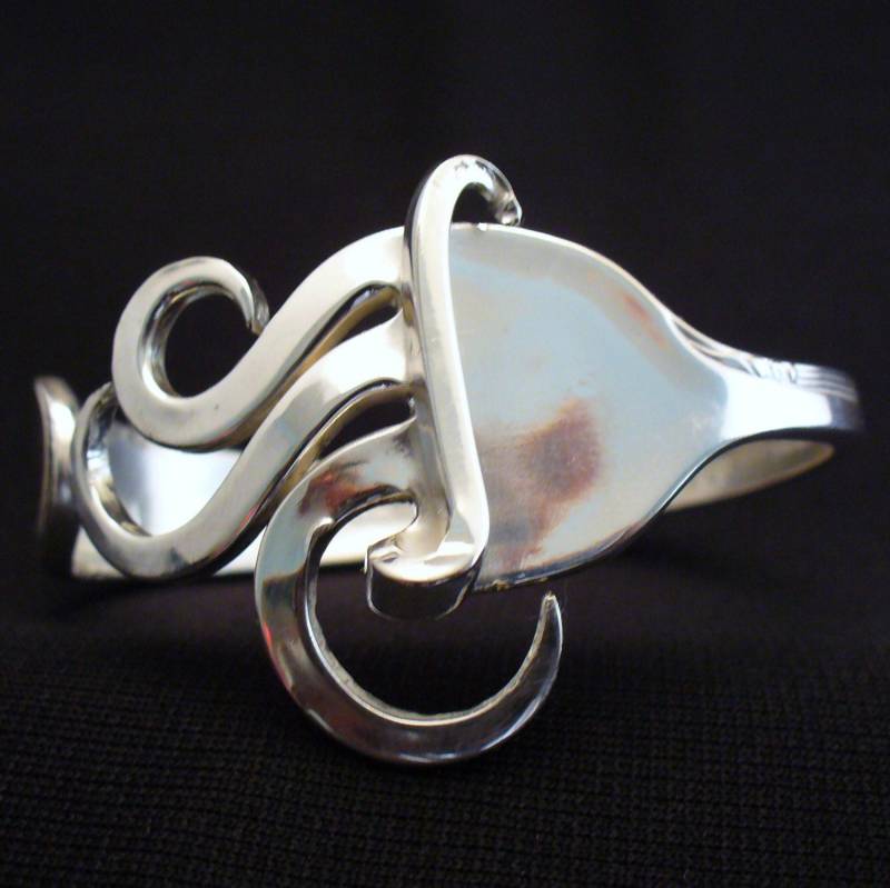 Antike Eco-Friendly Upcycled Tafelsilber Schmuck Gabel Armband von Forkwhisperer