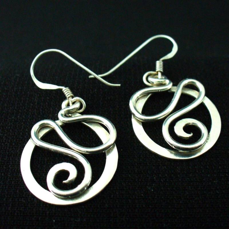 Handmade Sterling Silber Gedrehten Drahtohrringe von Forkwhisperer