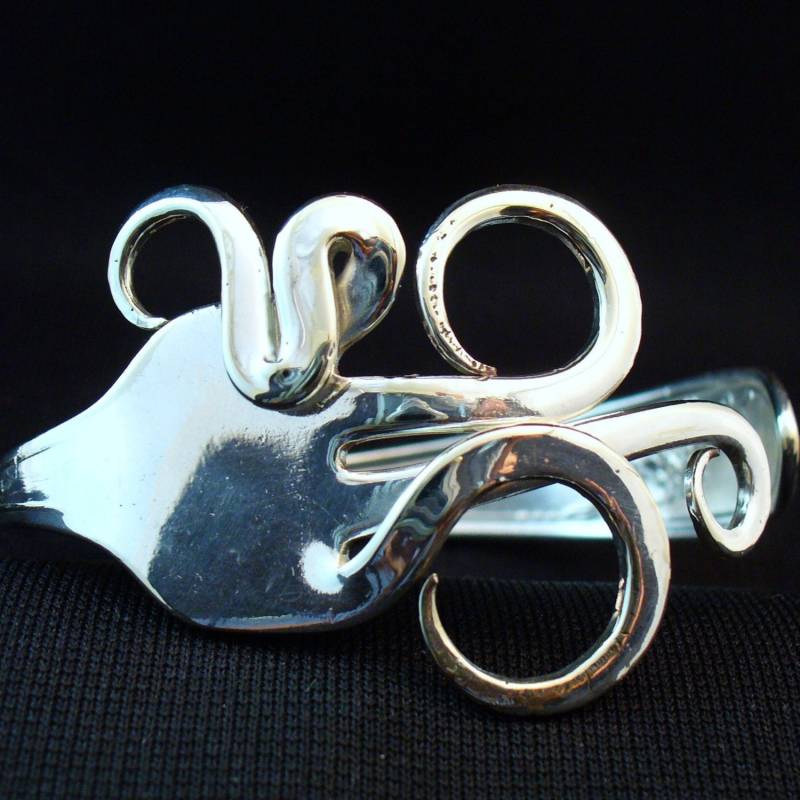 Löffel Armband Breite Manschette Für Frauen Gabel Handgemachte Silber Upcycled Antik Besteck Schmuck von Forkwhisperer