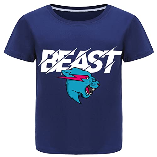 Forlcool Mr Beast Merch T-Shirts YouTube Gamer T-Shirt für Kinder 100% Baumwolle, marineblau, 11-12 Jahre von Forlcool