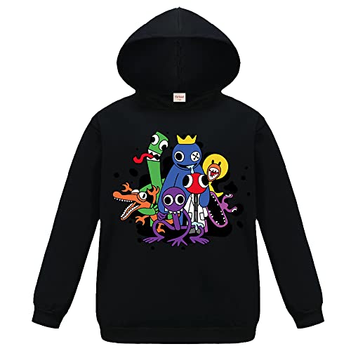 Forlcool Regenbogen Jungen Hoodies Mädchen Pullover Youtube Gamer Sweatshirts für Kinder, Schwarz , 134 von Forlcool