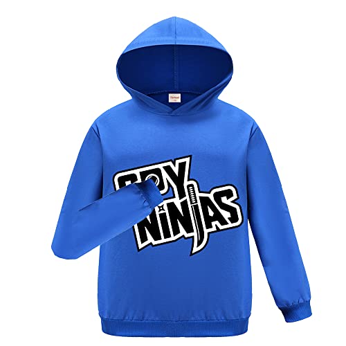 Gamer Ninjas Merch Cool Black Hoodie Baumwolle Pullover Kinder Jungen Mädchen Top, blau, 7-8 Jahre von Forlcool