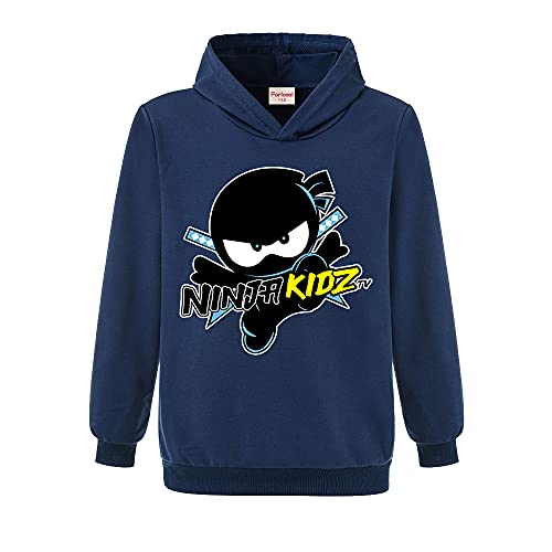Ninja Kidz Kinder Sport Hoodie Mädchen Druck Pullover Jungen Top, königsblau, 7-8 Jahre von Forlcool