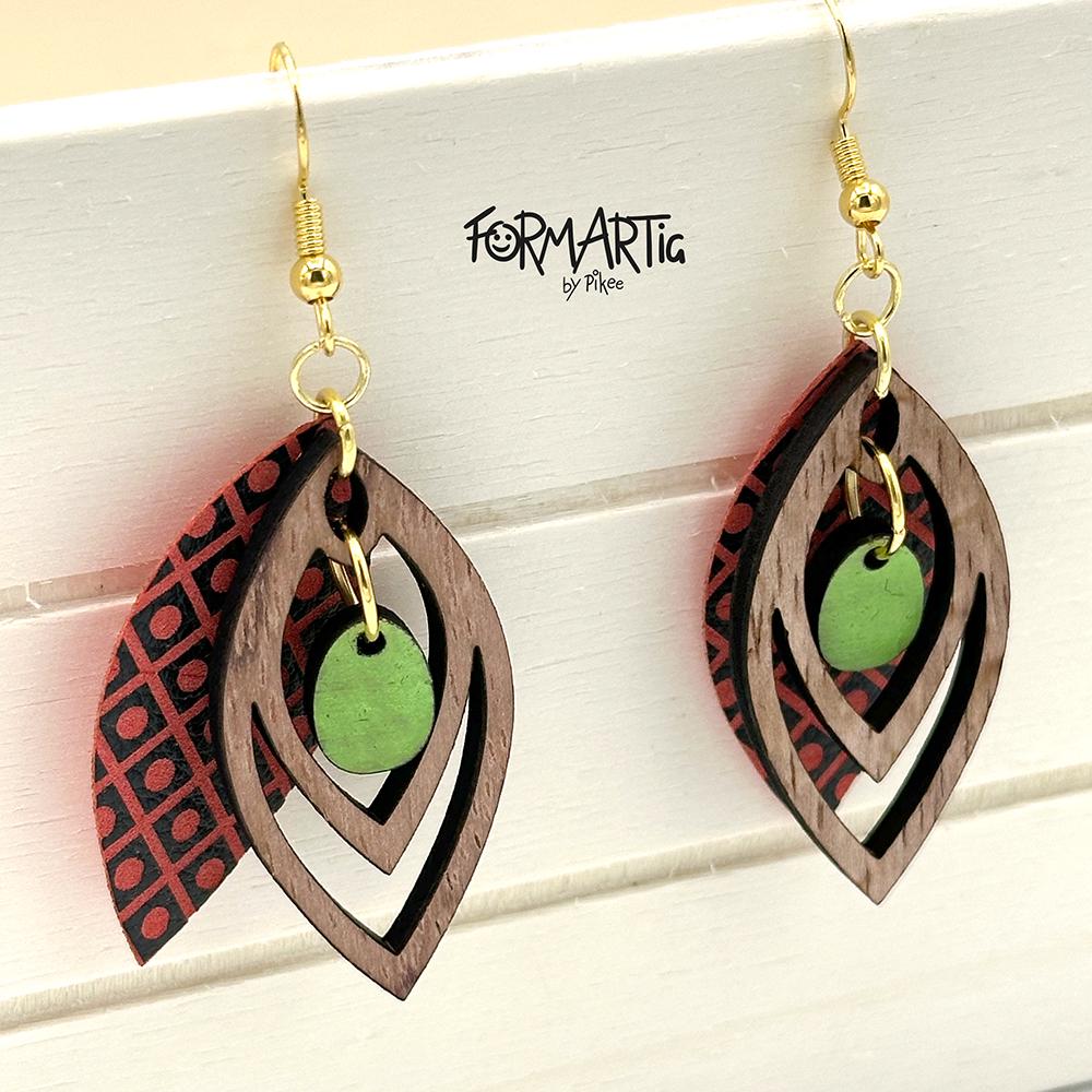Susanne // Handgemachte Stilvolle Hängeohrringe Aus Verschiedenen Materialien - Holz, Leder Und Fimo Vergoldeter Edelstahl 40 Mm Susanne // Handgemachte Stilvolle Hängeohrringe Aus Verschiedenen Materialien - Holz, Leder Und Fimo Vergoldeter Edelstahl 40 Mm von Formartig