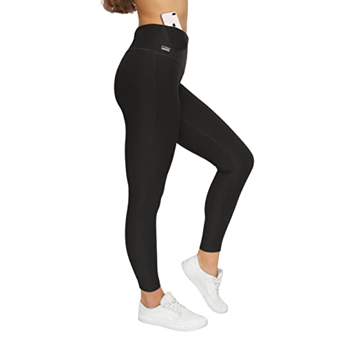 Formbelt Damen lauftights lang mit Taschen - Yoga Leggins Lange Sportleggings Damen high Waist Sporthose Handytasche Blickdicht hoher Bund, Sport Fitness Tight, schwarz M von Formbelt