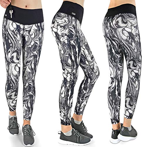 Formbelt Damen lauftights lang mit Taschen - Sport Leggins high Waist Lauftights Sporthose für Damen Smartphone Handy (Cream XS) von Formbelt