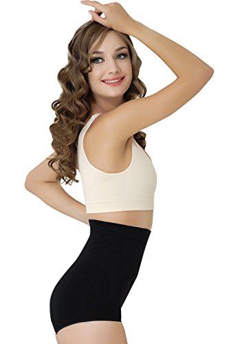 Formeasy Damen Figurformender Miederslip ohne Bein, bauchhoch - Bauchweg Unterhose Bauch Weg Slip Shapewear (S, Schwarz) von Formeasy