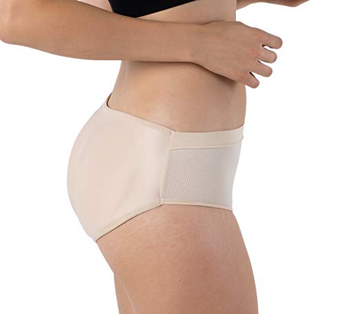 Formeasy Damen Po Push-Up Unterhose | Push Up Höschen | Padded Butt Shaper Slip/Panty Nahtlos Gepolsterte Seamless Unterwäsche (Beige, L/XL) von Formeasy