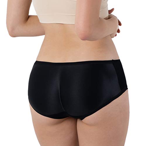 Formeasy Damen Po Push-Up Unterhose | Push Up Höschen | Padded Butt Shaper Slip/Panty Nahtlos Gepolsterte Seamless Unterwäsche (Schwarz, S/M) von Formeasy