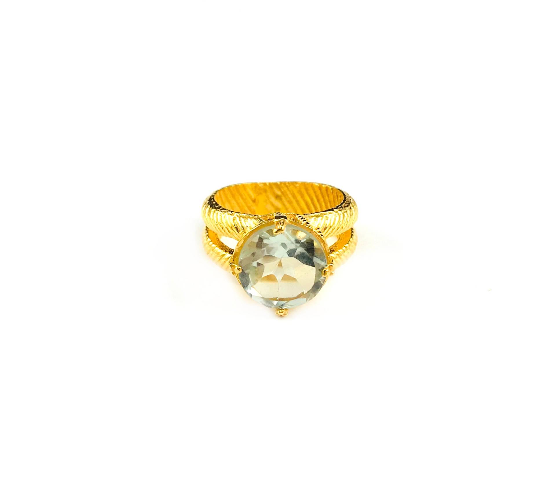 Gold Ton Messing Ring Grün Amethyst Edelstein Cocktail Statement Urlaub Split Schaft Doppel Band Geätzt Design Größe 8 Gold Ton Messing Ring Grün Amethyst Edelstein Cocktail Statement Urlaub Split Schaft Doppel Band Geätzt Design Größe 8 von FormedPlusFound