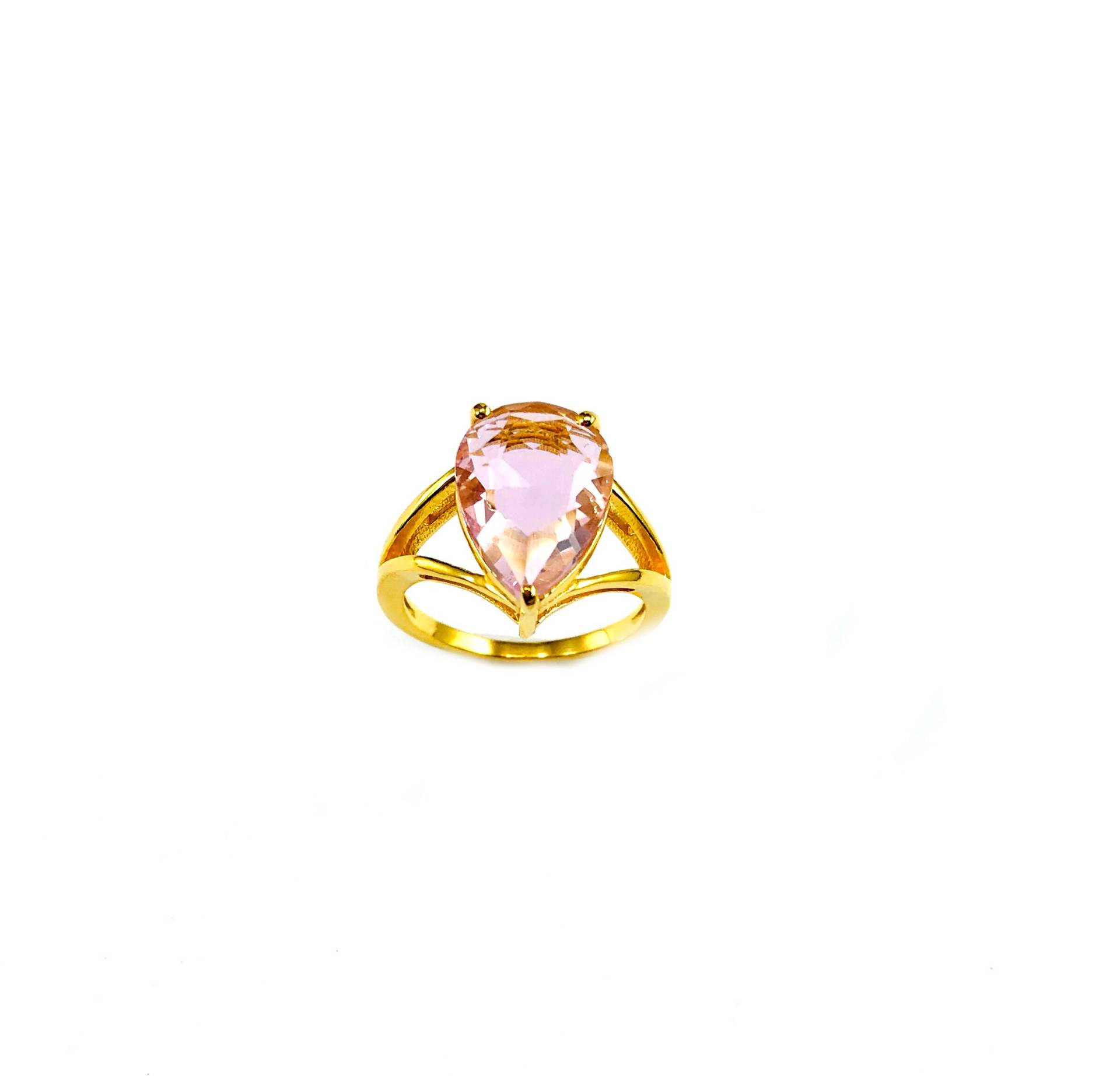 Pink Hydroglas Edelstein Vergoldet Über Messing Statement Cocktail-Neuheit Großer Ring Birnenförmiger Stein Größe 6 7 8 Pink Hydroglas Edelstein Vergoldet Über Messing Statement Cocktail-Neuheit Großer Ring Birnenförmiger Stein Größe 6 7 8 von FormedPlusFound
