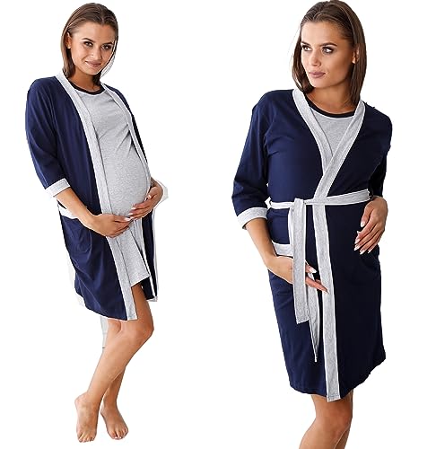 Formommy - Basic Bademantel aus Spitze, hergestellt in der EU (Marineblau - grau, XXL) von Formommy