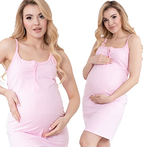 Formommy - Schwangerschaftliches Nachthemd zum Stillen an den Trägern hergestellt in EU (Pulver,4XL) von Formommy