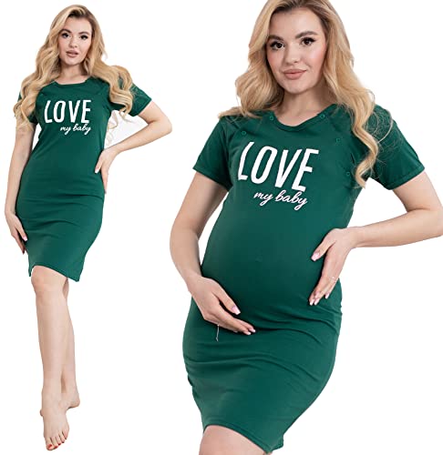 Formommy - Umstandsshirt Love My Baby hergestellt in EU (Grün,M) von Formommy