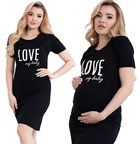 Formommy - Umstandsshirt Love My Baby hergestellt in EU (Schwarz,XXL) von Formommy