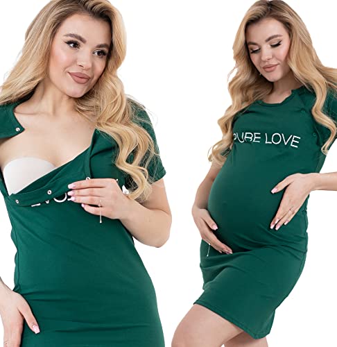 Formommy - Umstandsshirt Pure Love hergestellt in EU (Grün,M) von Formommy