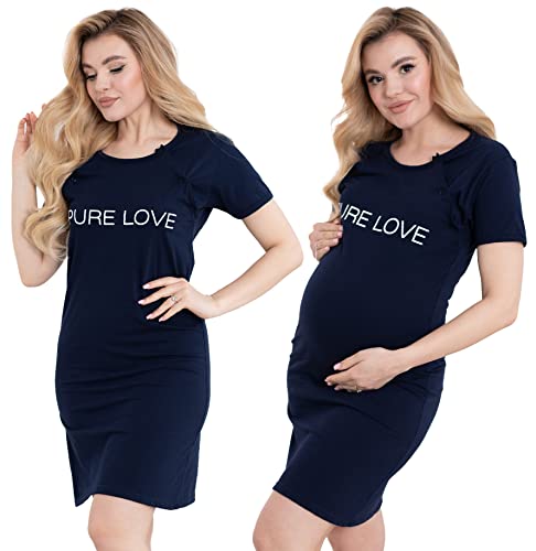 Formommy - Umstandsshirt Pure Love hergestellt in EU (Marineblau,S) von Formommy