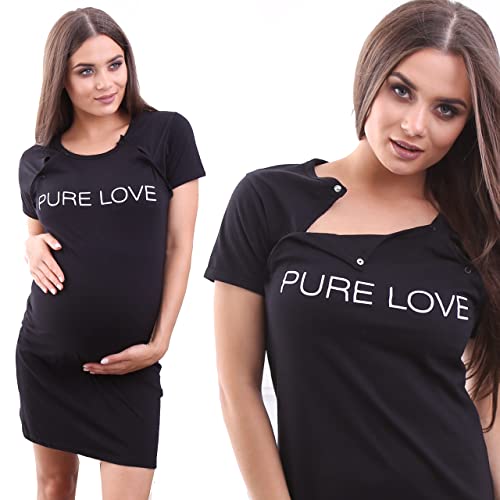 Formommy - Umstandsshirt Pure Love hergestellt in EU (Schwarz,4XL) von Formommy