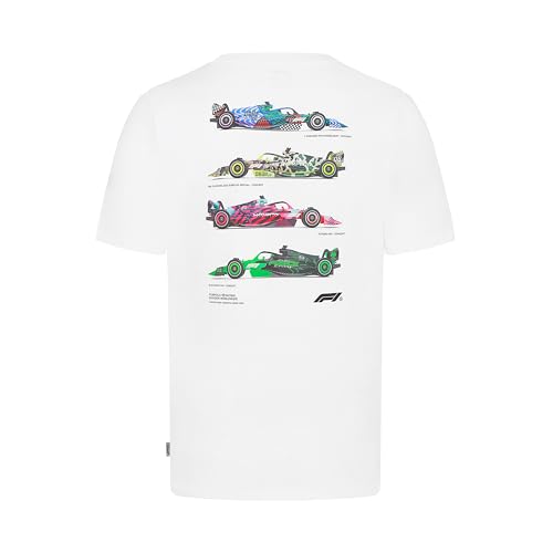 Formel 1 Tshirt mit F1 Racing Division Rennwagen-Grafik auf dem Rücken - Weiß - Größe: XXL von Formula 1