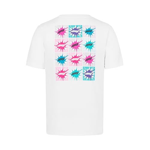 Formel1 Tshirt mit Logo im Pop-Art-Stil auf dem Rücken - Weiß - Größe: XL von Formula 1