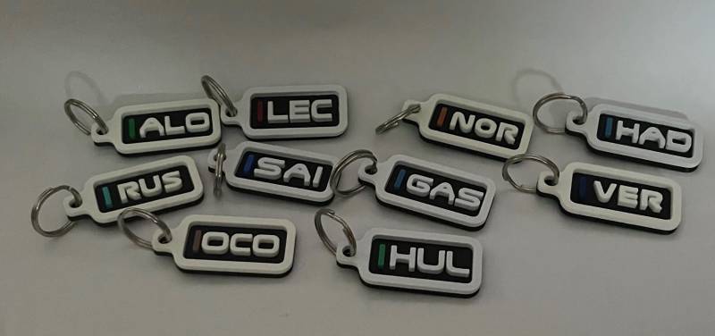 F1 Namenskürzel Schlüsselanhänger F1 Namenskürzel Schlüsselanhänger von FormulaPrinting