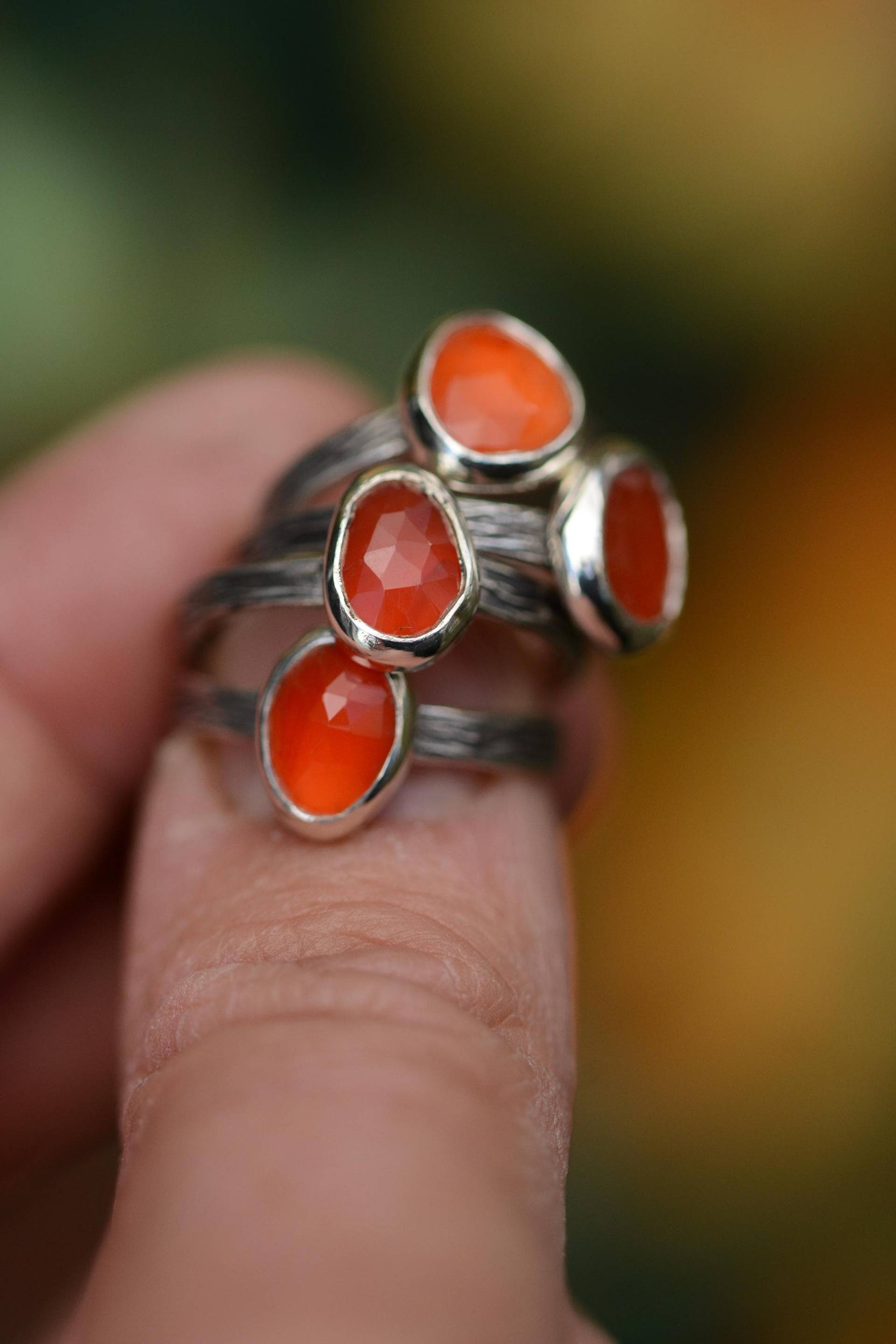 Oval Carnelian Ring . Handmade Silver With Oxidized Silver. Gift Made By Silversmith Solid By Formvollendung von Formvollendung