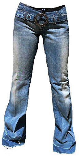 Fornarina Damen Jeans, Schlagjeans mit Gürtel, W28/L34 von Fornarina