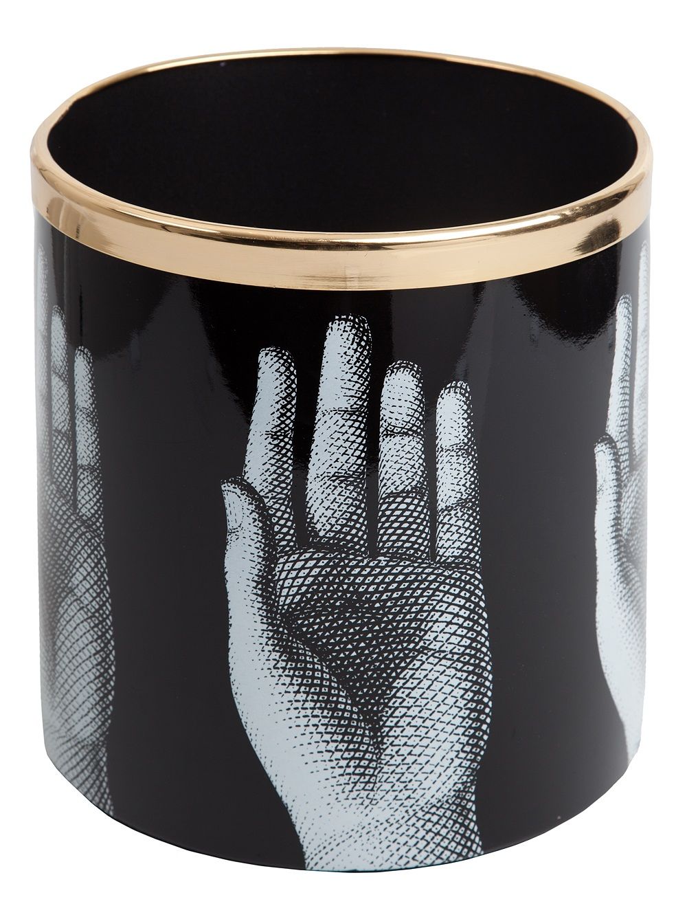 Fornasetti Mülleimer mit Hand-Print - Schwarz von Fornasetti