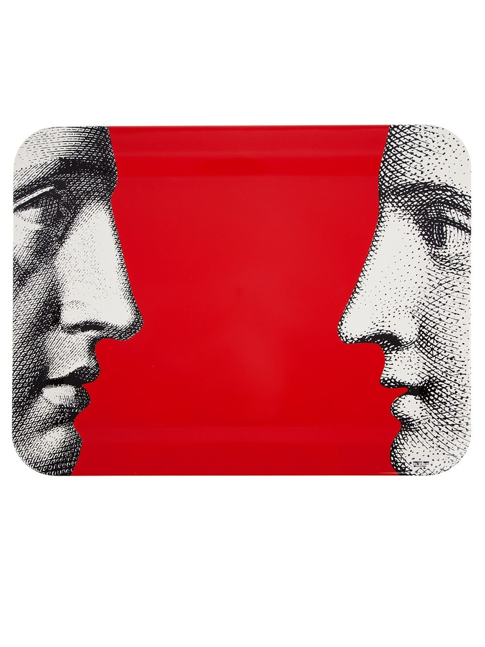 Fornasetti 'Profile On Red' Tablett - Rot von Fornasetti