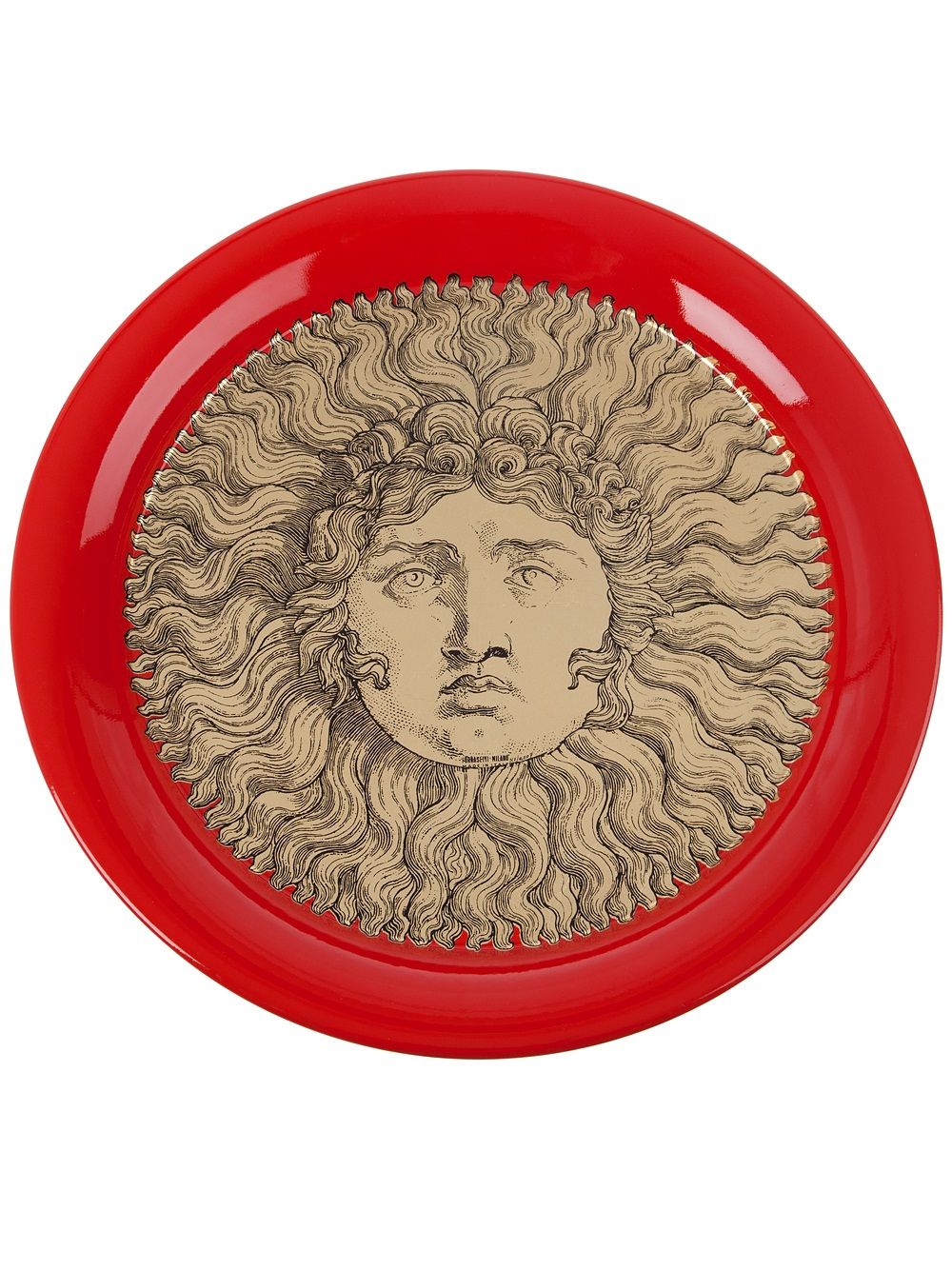 Fornasetti 'Sole gold red' Tablett - Rot von Fornasetti