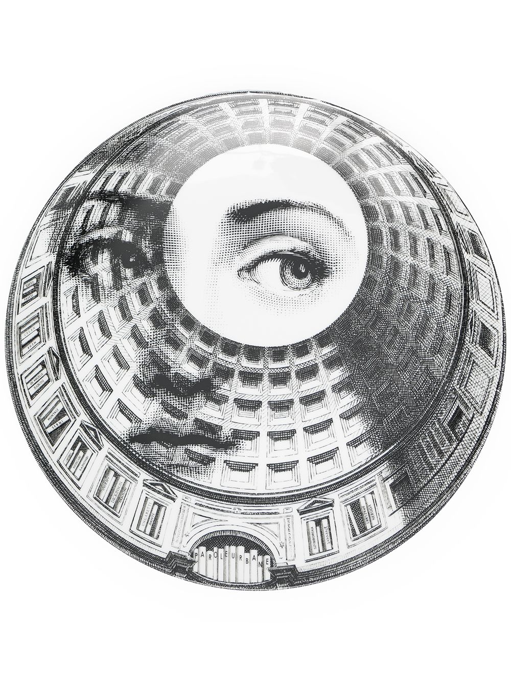 Fornasetti T&V Wandteller aus Keramik - Schwarz von Fornasetti