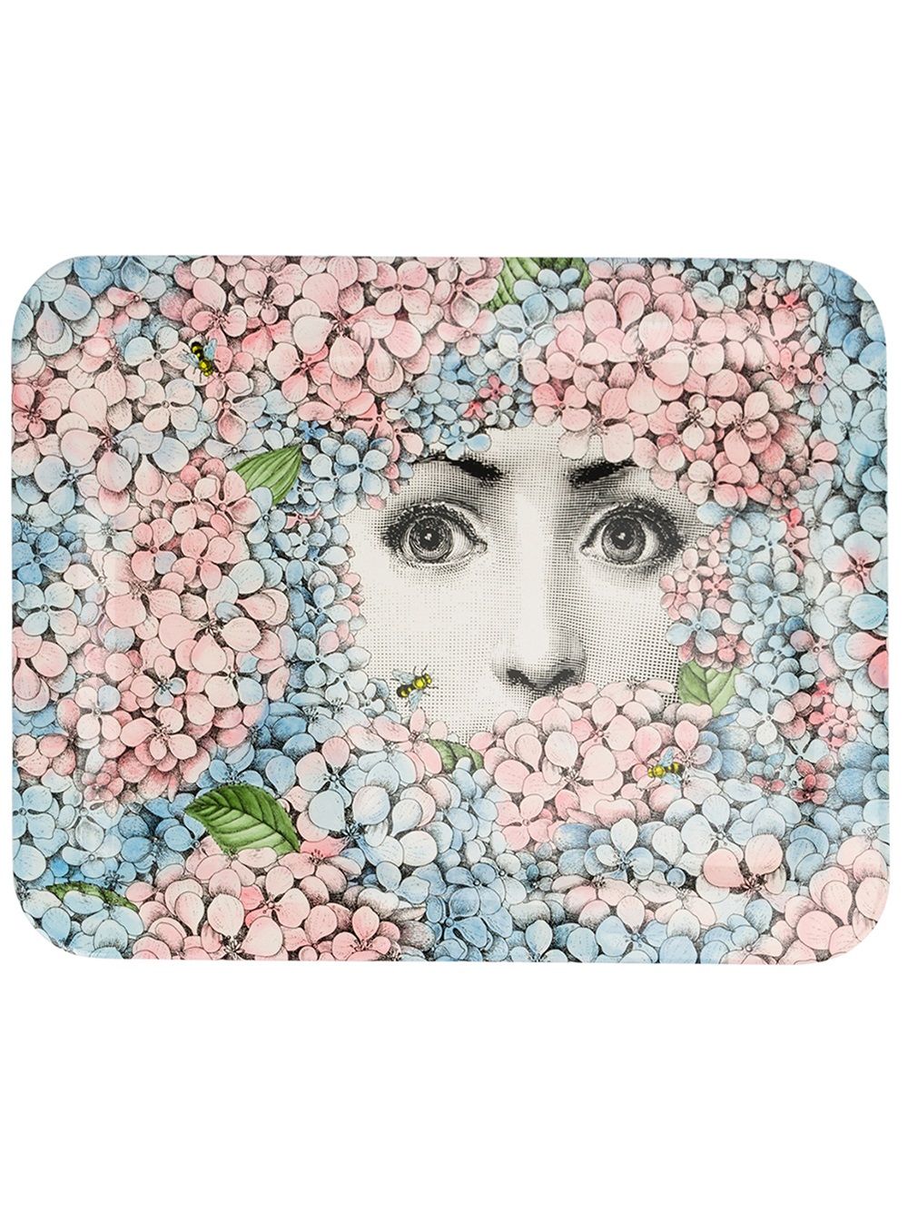 Fornasetti Tablett mit Blumenmädchen-Print - Mehrfarbig von Fornasetti