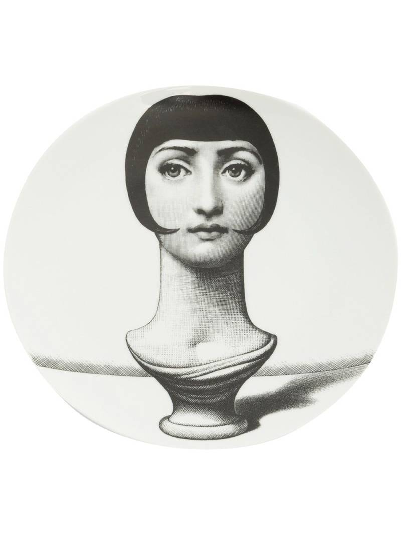 Fornasetti Teller mit Büsten-Print - Schwarz von Fornasetti