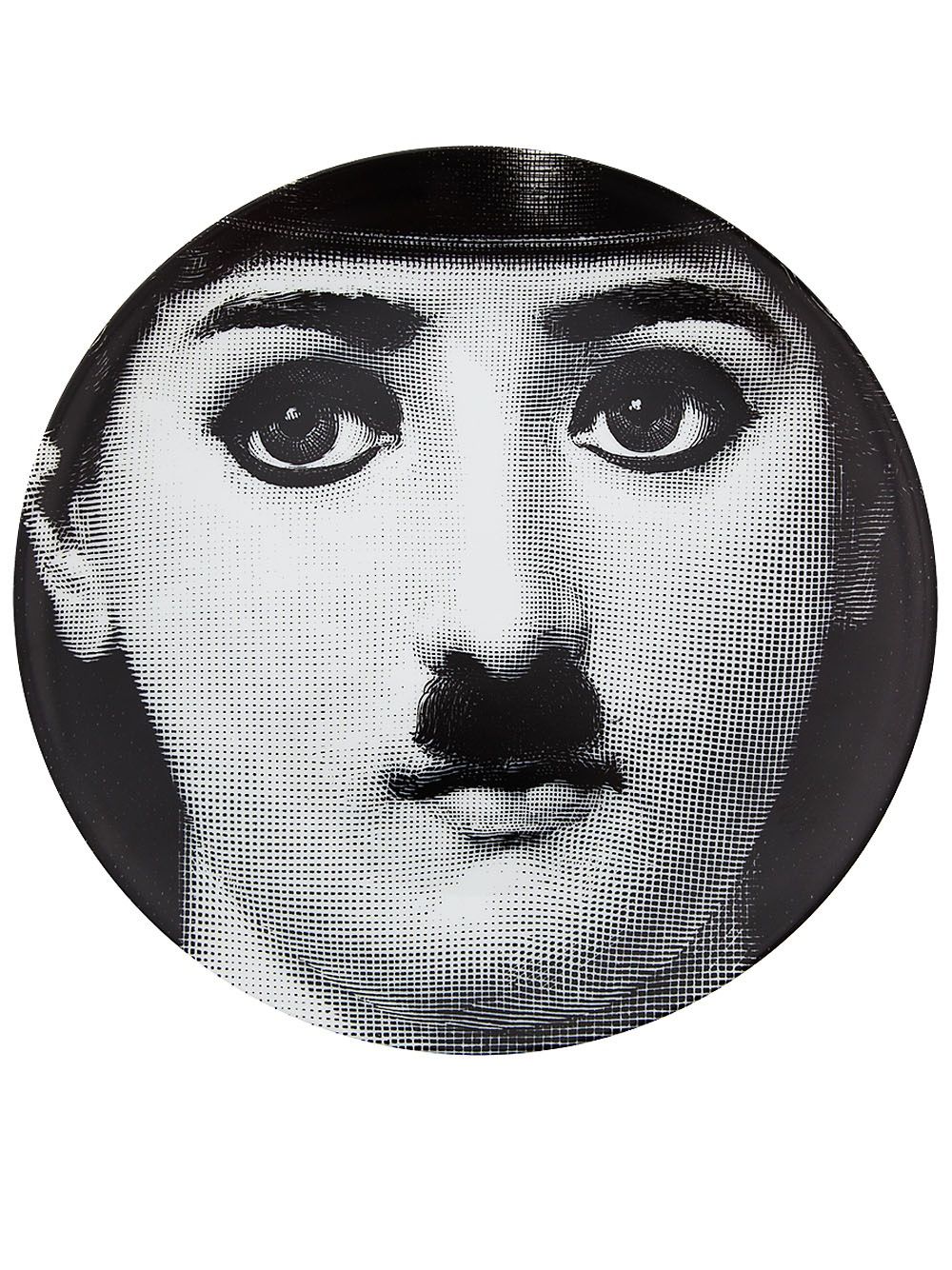 Fornasetti Teller mit Chalie-Chaplin-Motiv - Weiß von Fornasetti