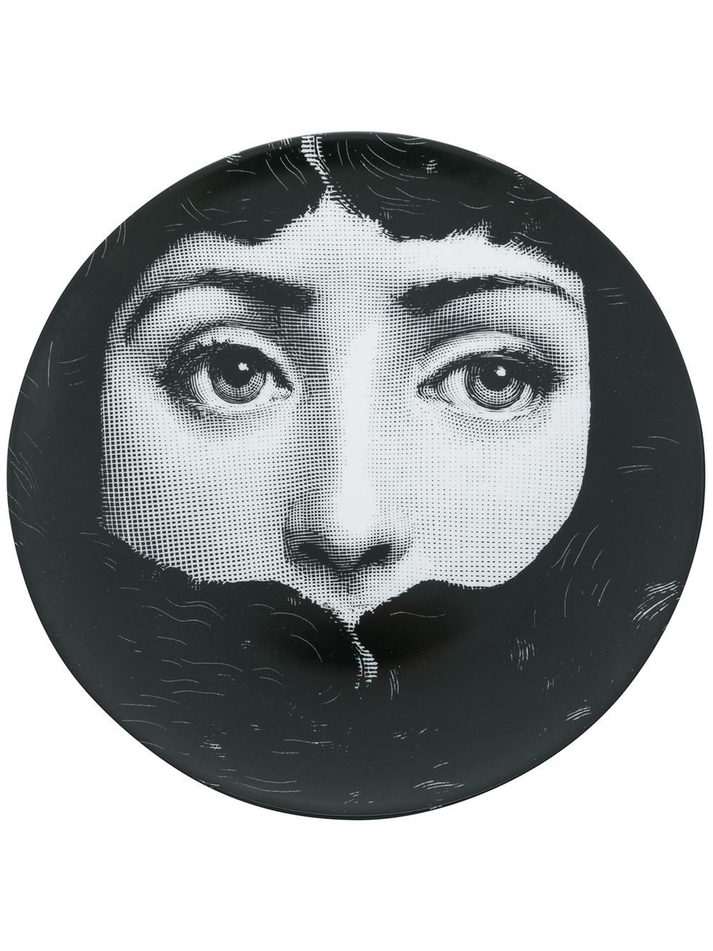 Fornasetti Teller mit Gesicht-Motiv - Schwarz von Fornasetti