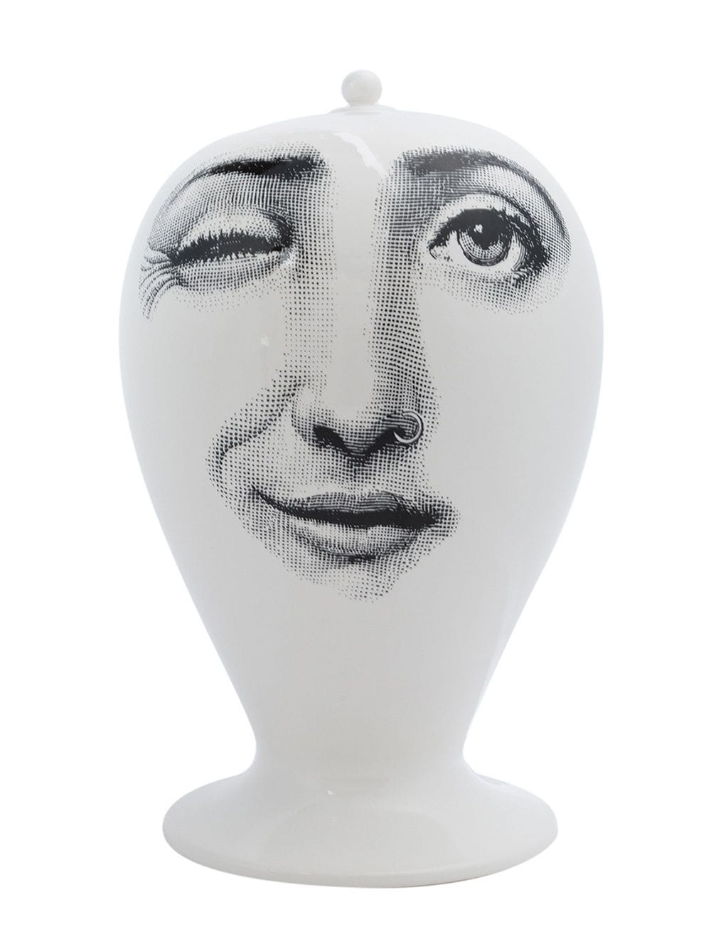 Fornasetti Vase mit Gesichts-Print - Weiß von Fornasetti