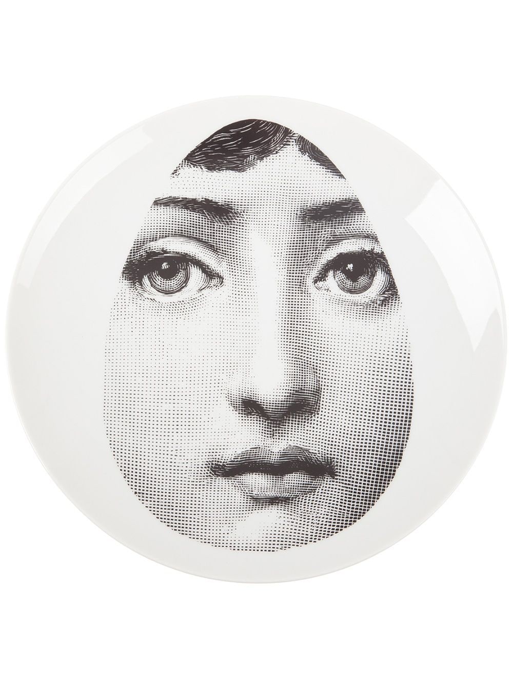 Fornasetti Wandteller mit Gesichts-Print - Schwarz von Fornasetti