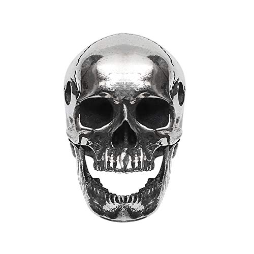 Forobb Skull Bead Charm Anh盲nger f眉r Halskette Armband 925 Sterling Silber Handarbeit Gothic Rock Punk Diablo Biker Retro Poliert [Premium 60002] - L von Forobb