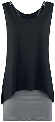 Black Premium by EMP Damen schwarz-graues Kleid im Double-Layer-Look XXL von Forplay