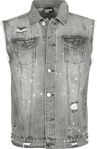 Forplay Destroyed Washed Denim Vest Männer Weste grau S von Forplay