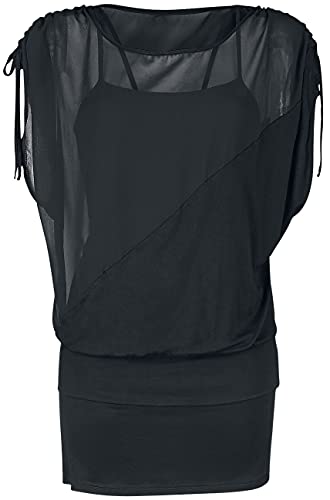 Forplay 2 in 1 Side Sleeve Chiffon Dress Frauen T-Shirt schwarz XXL 100% Polyester Basics von Forplay
