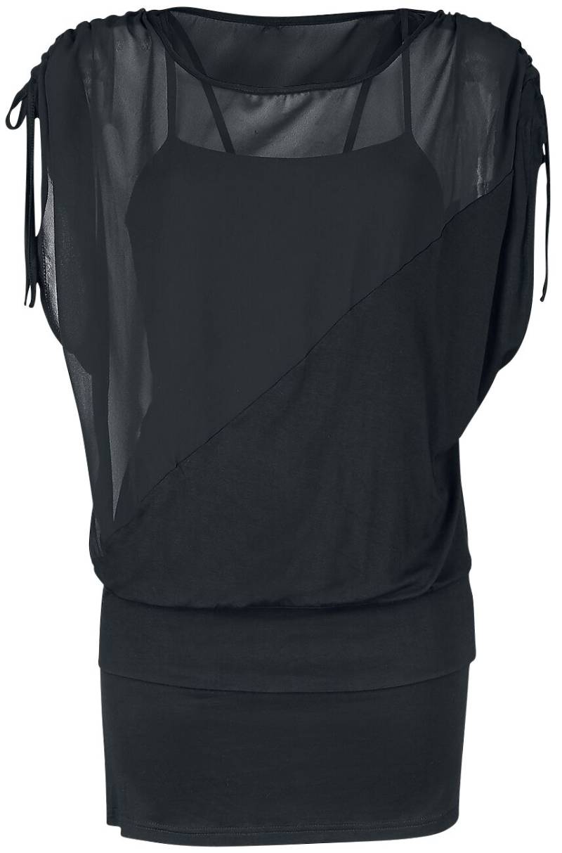 Forplay 2 in 1 Side Sleeve Chiffon Dress T-Shirt schwarz in M von Forplay