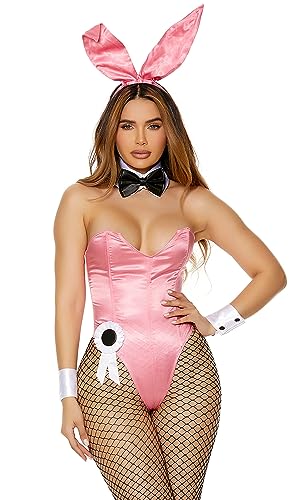 Forplay 5-teiliges Damen-Bodysuit, sexy Hasen-Kostüm, Pink, L-XL von Forplay