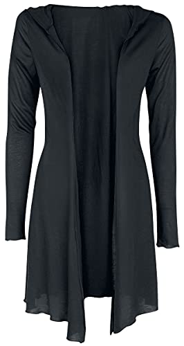 ForPlay Damen schwarzer Langer Cardigan mit Kapuze 4XL von Black Premium by EMP