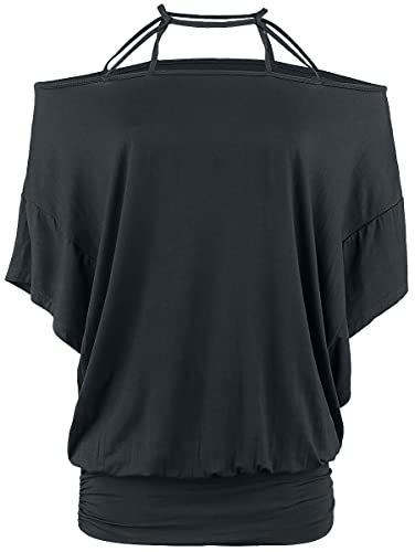 Forplay Damen schwarzes Basic T-Shirt mit Bändern 4XL von Forplay