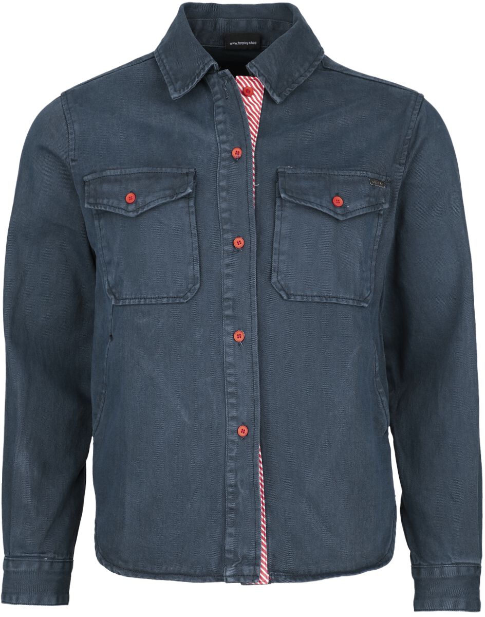 Forplay Ethan Denim Shirt Langarmhemd blau in XL von Forplay