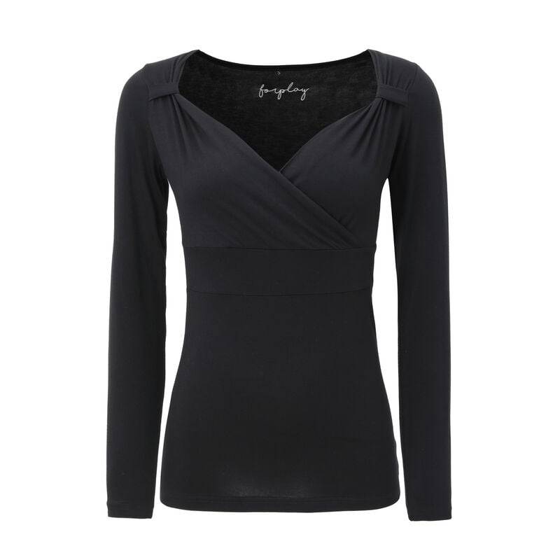 Forplay Fashion V-Top long Langarmshirt schwarz in L von Forplay