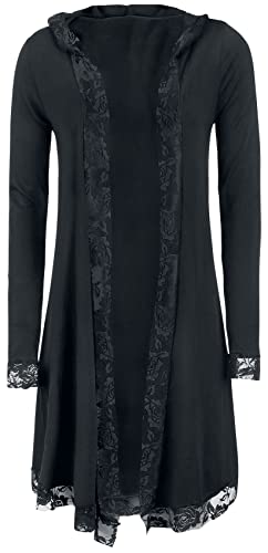 Forplay Damen schwarzer Langer Cardigan mit Spitze 3XL von Gothicana by EMP