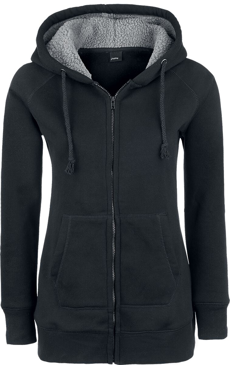 Forplay Kapuzenjacke - Teddy Hoodie - S bis XL - für Damen - Größe L - schwarz von Forplay